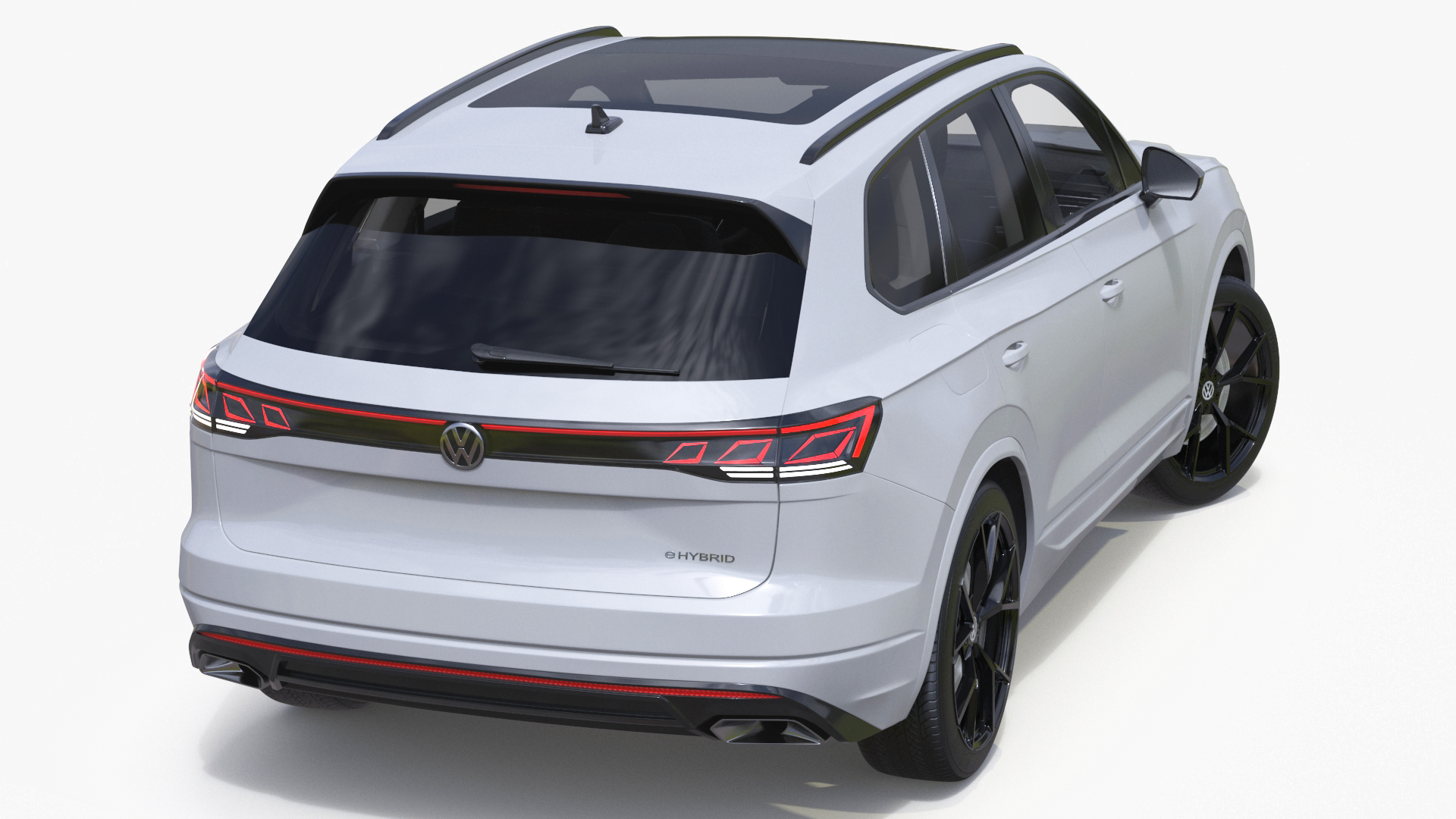3D Volkswagen Touareg 2024 White Lights On Rigged