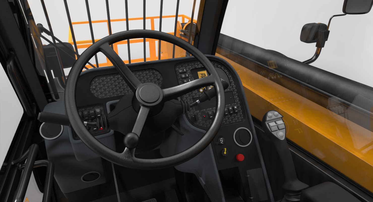JCB 535 Telehandler Forklift Access Platform Clean Rigged 3D
