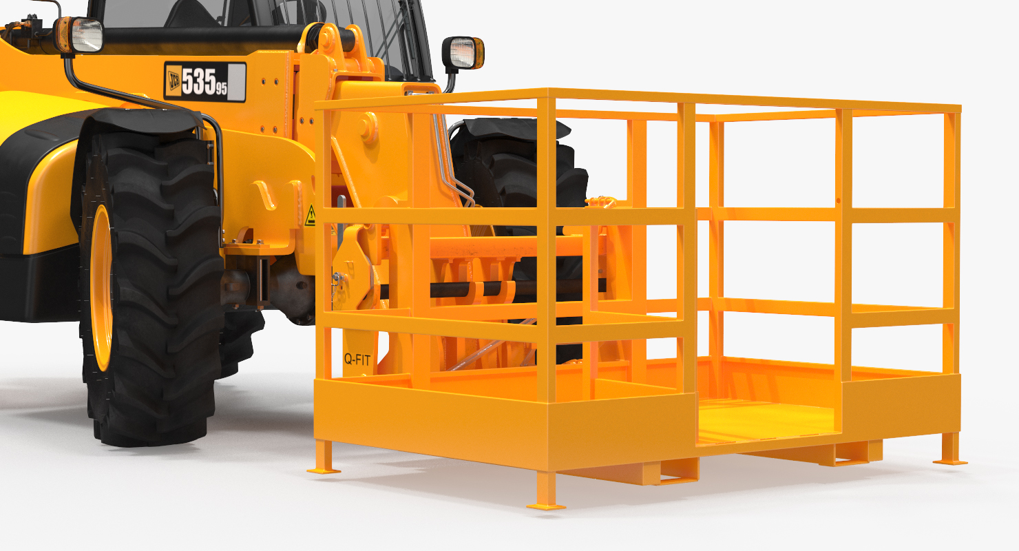 JCB 535 Telehandler Forklift Access Platform Clean Rigged 3D