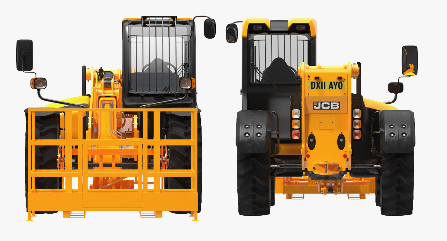 JCB 535 Telehandler Forklift Access Platform Clean Rigged 3D
