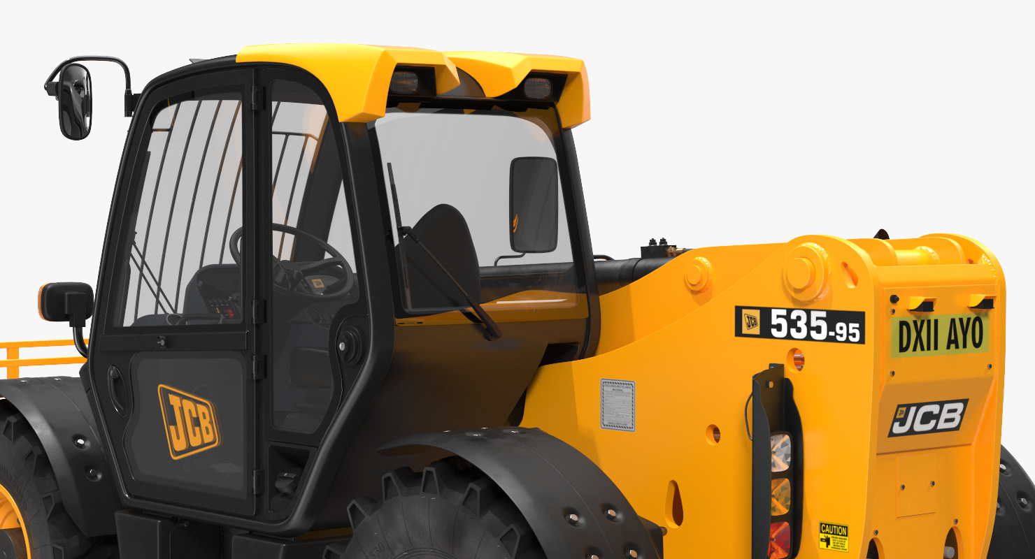 JCB 535 Telehandler Forklift Access Platform Clean Rigged 3D