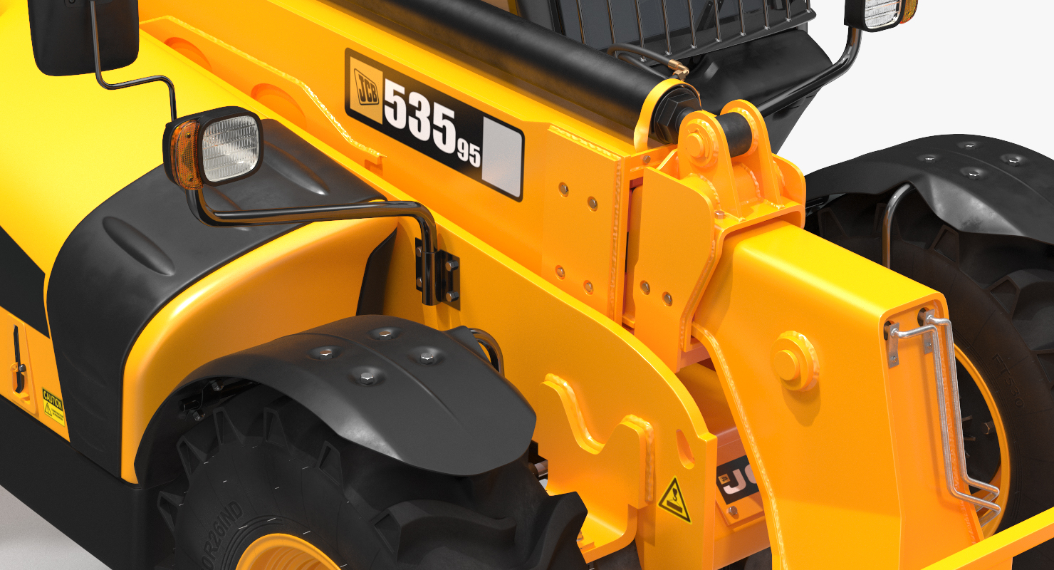 JCB 535 Telehandler Forklift Access Platform Clean Rigged 3D
