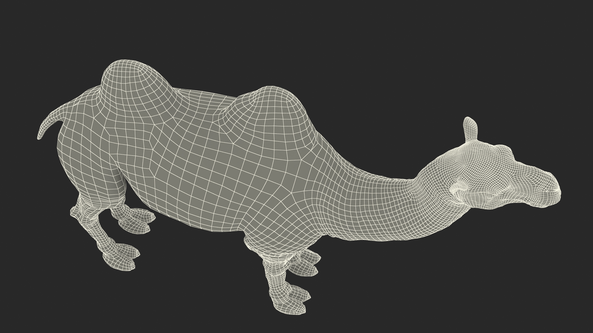3D model Bactrian Camel Fur Rigged