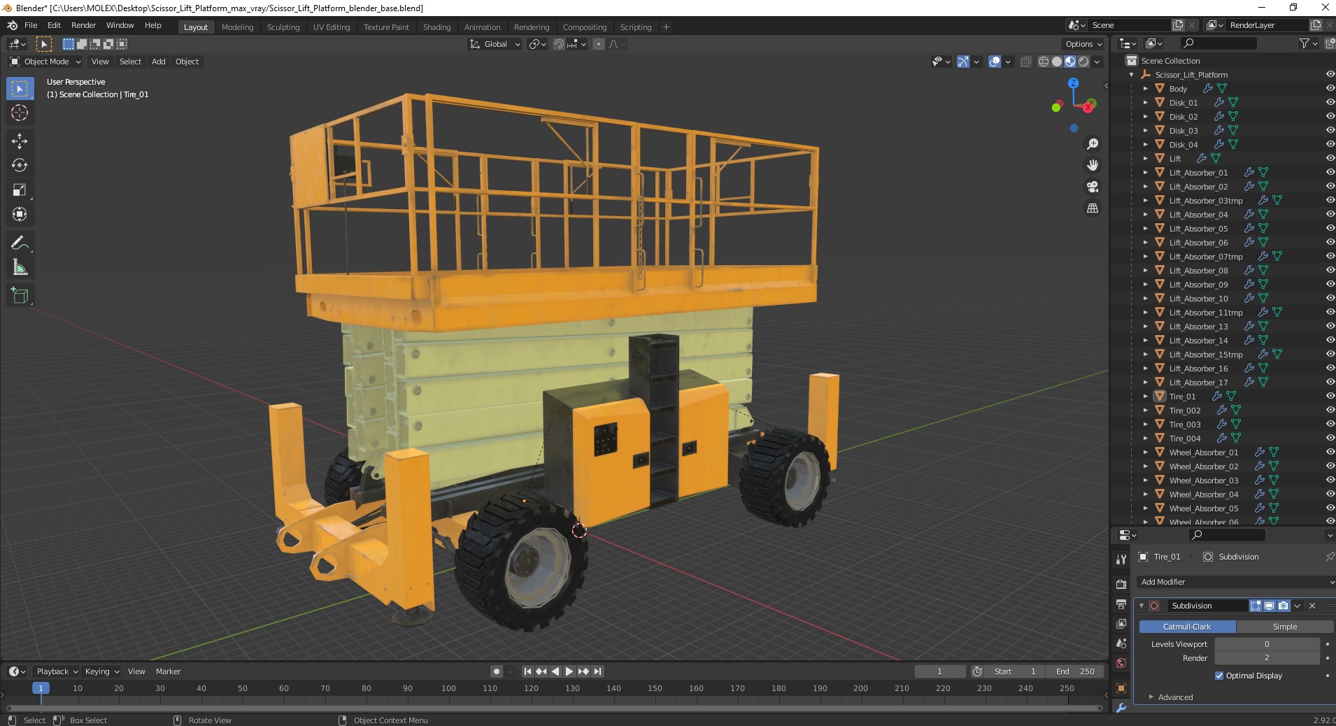 3D Scissor Lift Platform