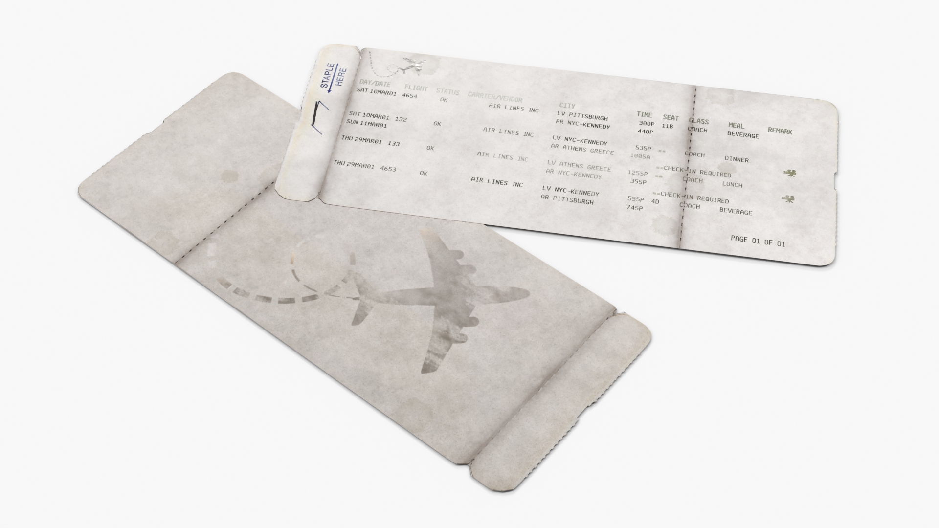 Vintage Air Travel Boarding Pass Tan - view 2