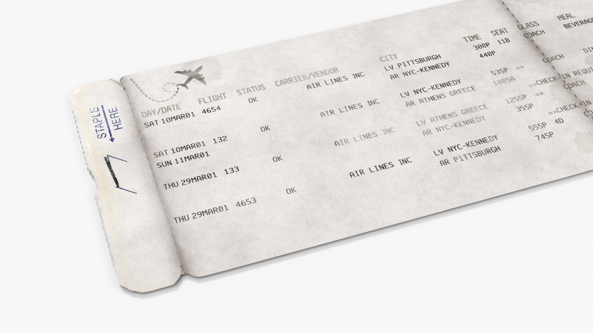 Vintage Air Travel Boarding Pass Tan - view 6