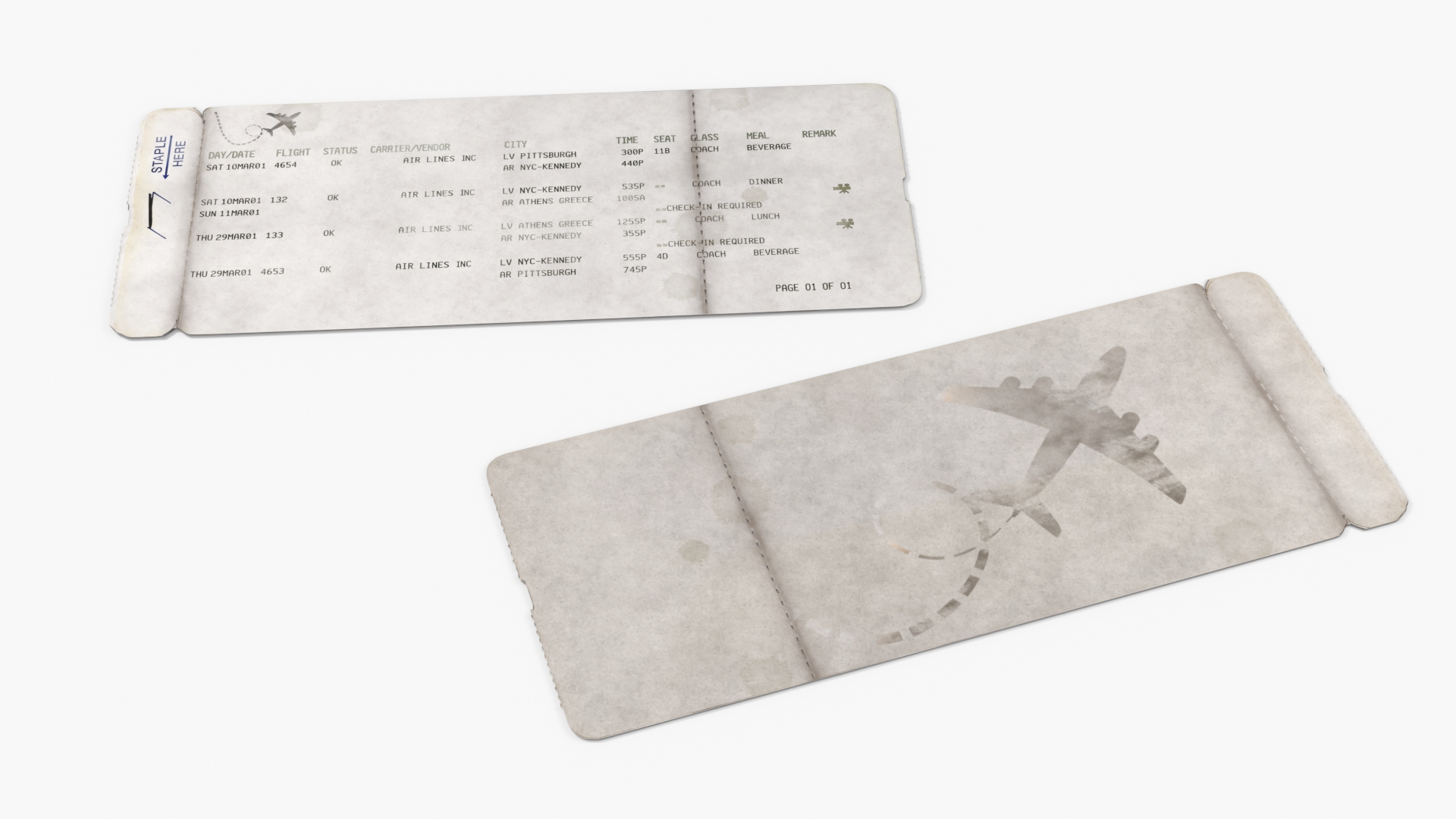 Vintage Air Travel Boarding Pass Tan - view 4