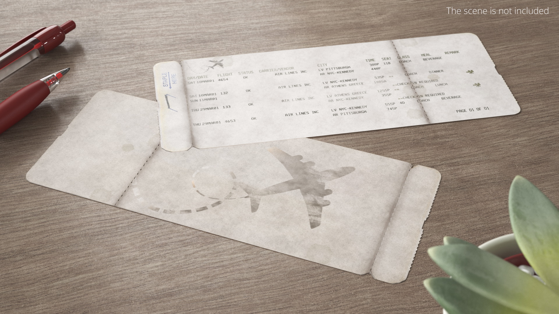Vintage Air Travel Boarding Pass Tan - view 3