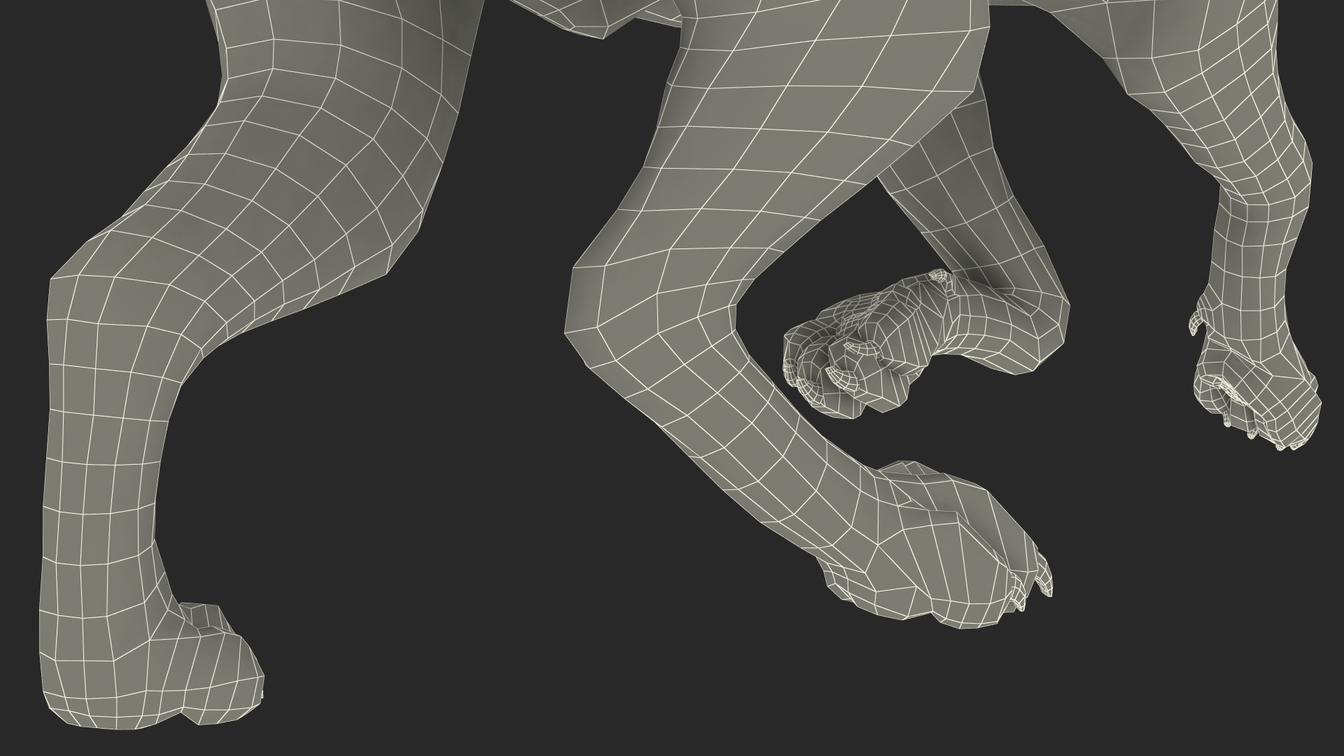 Hyena Running Pose Fur 3D