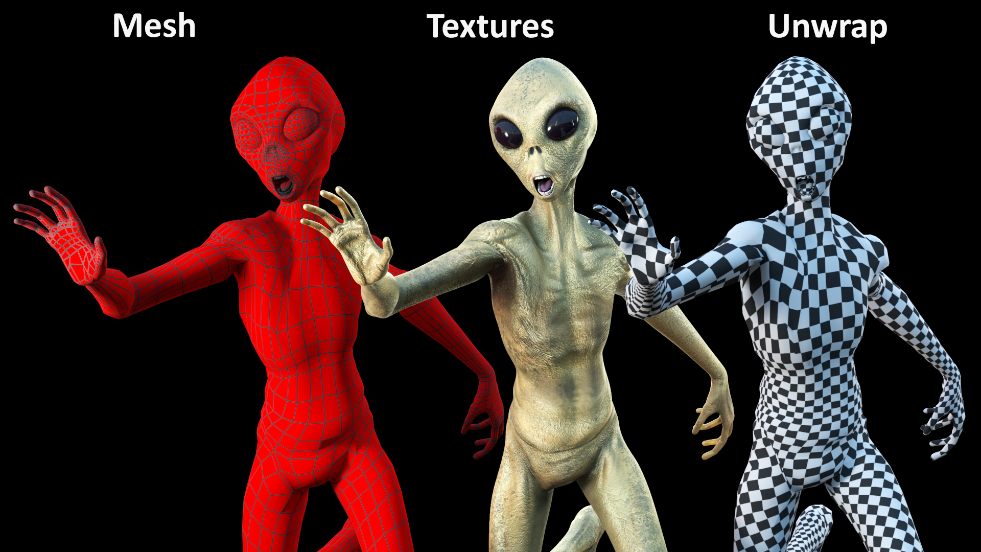 Running Humanoid Alien 3D