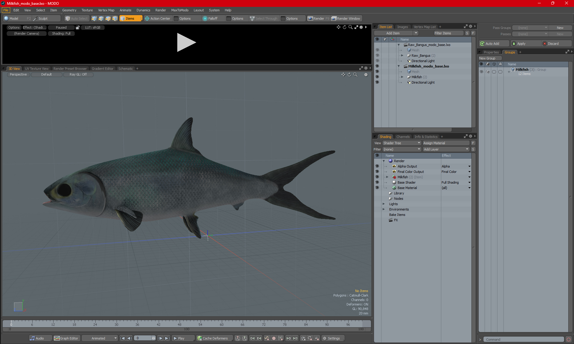 3D model Milkfish