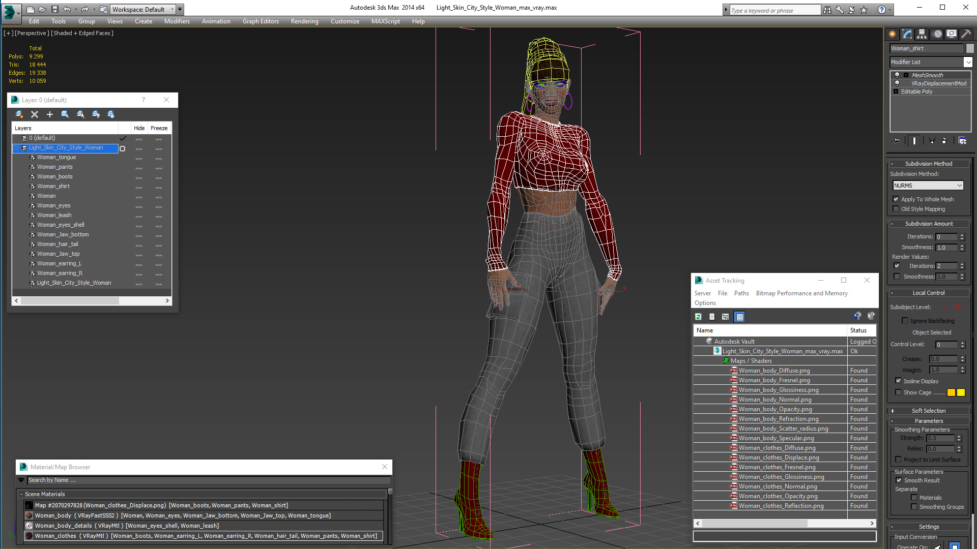 Light Skin City Style Woman 3D