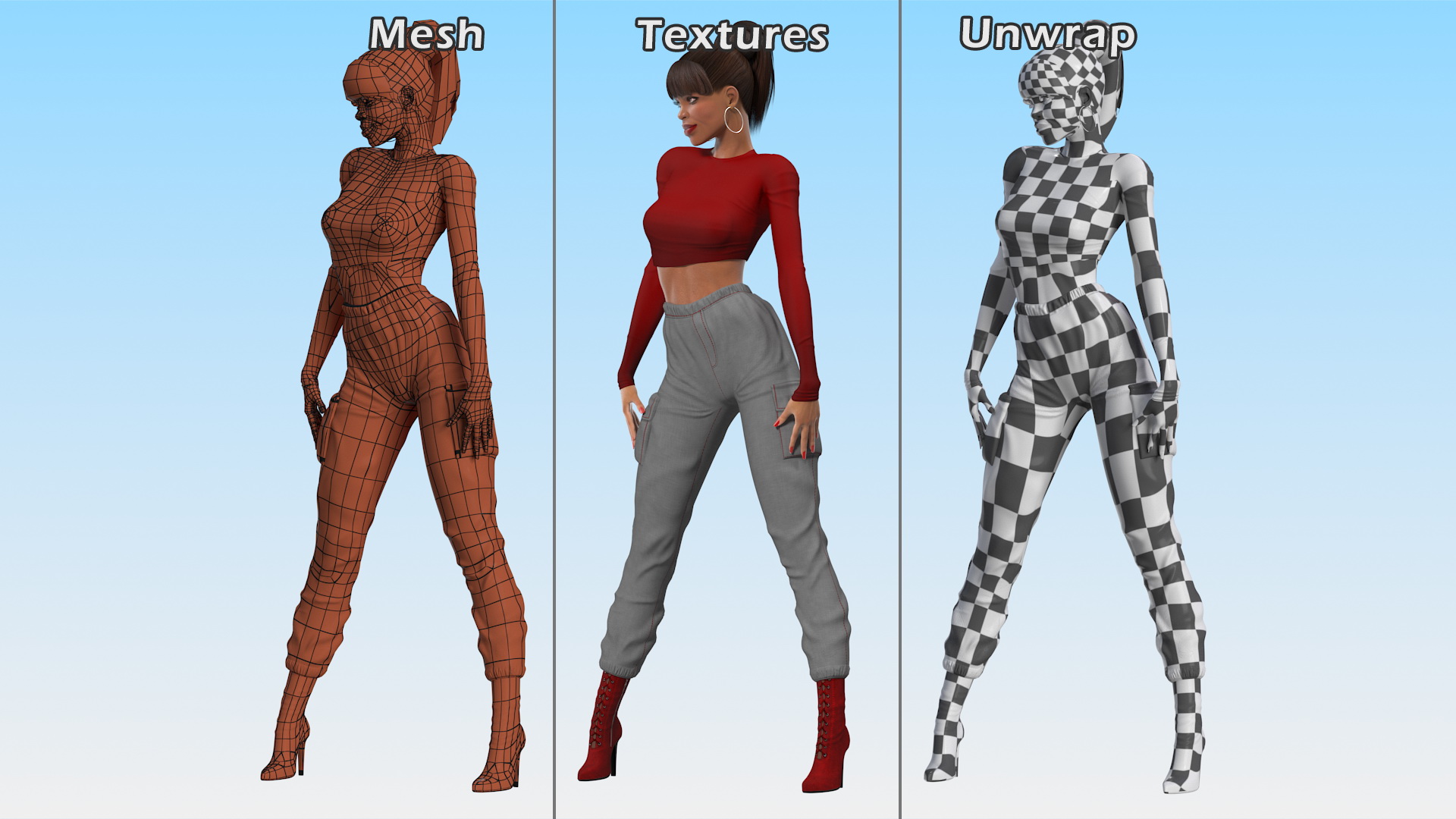 Light Skin City Style Woman 3D
