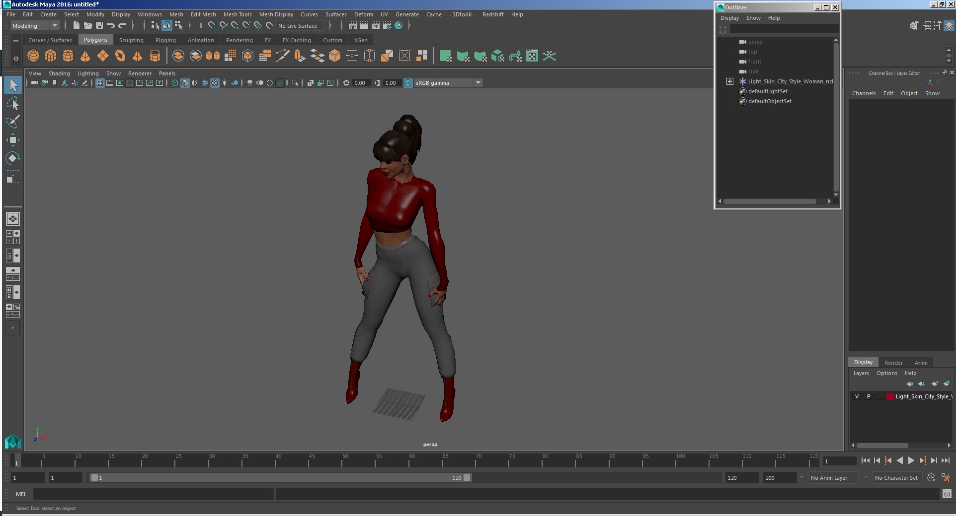 Light Skin City Style Woman 3D
