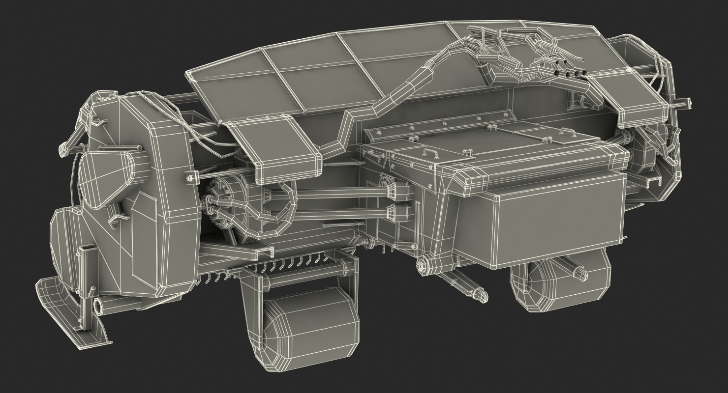 3D Combine Draper Header Rigged model