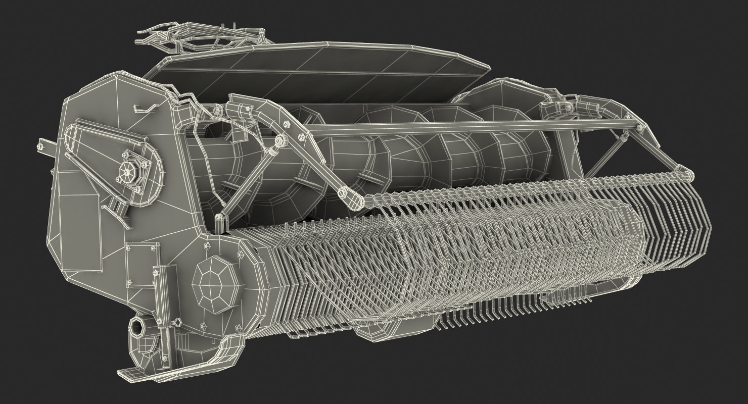 3D Combine Draper Header Rigged model