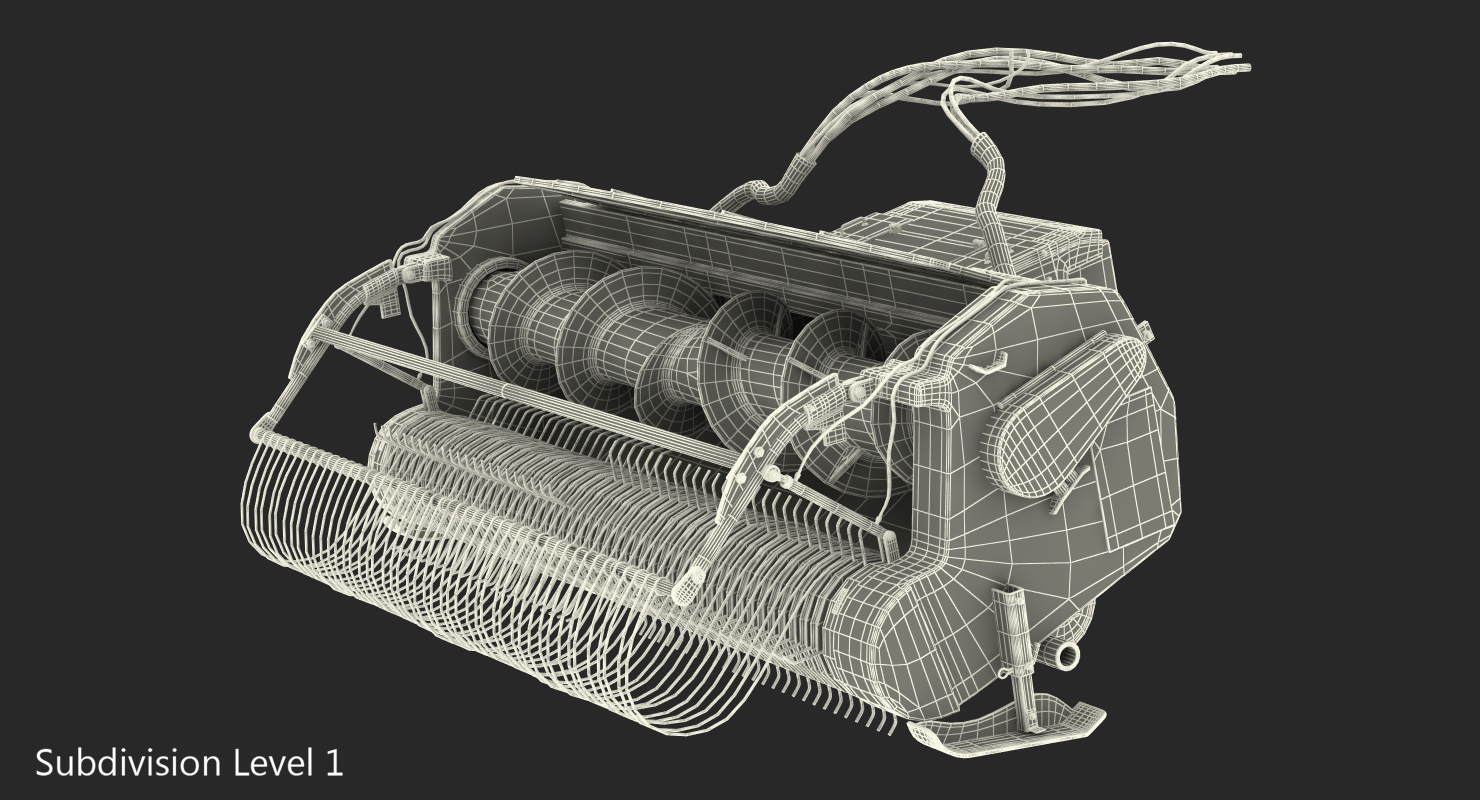 3D Combine Draper Header Rigged model