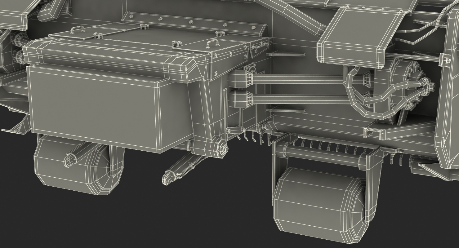 3D Combine Draper Header Rigged model