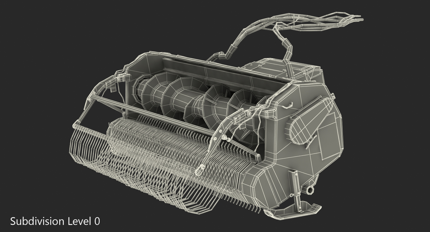 3D Combine Draper Header Rigged model