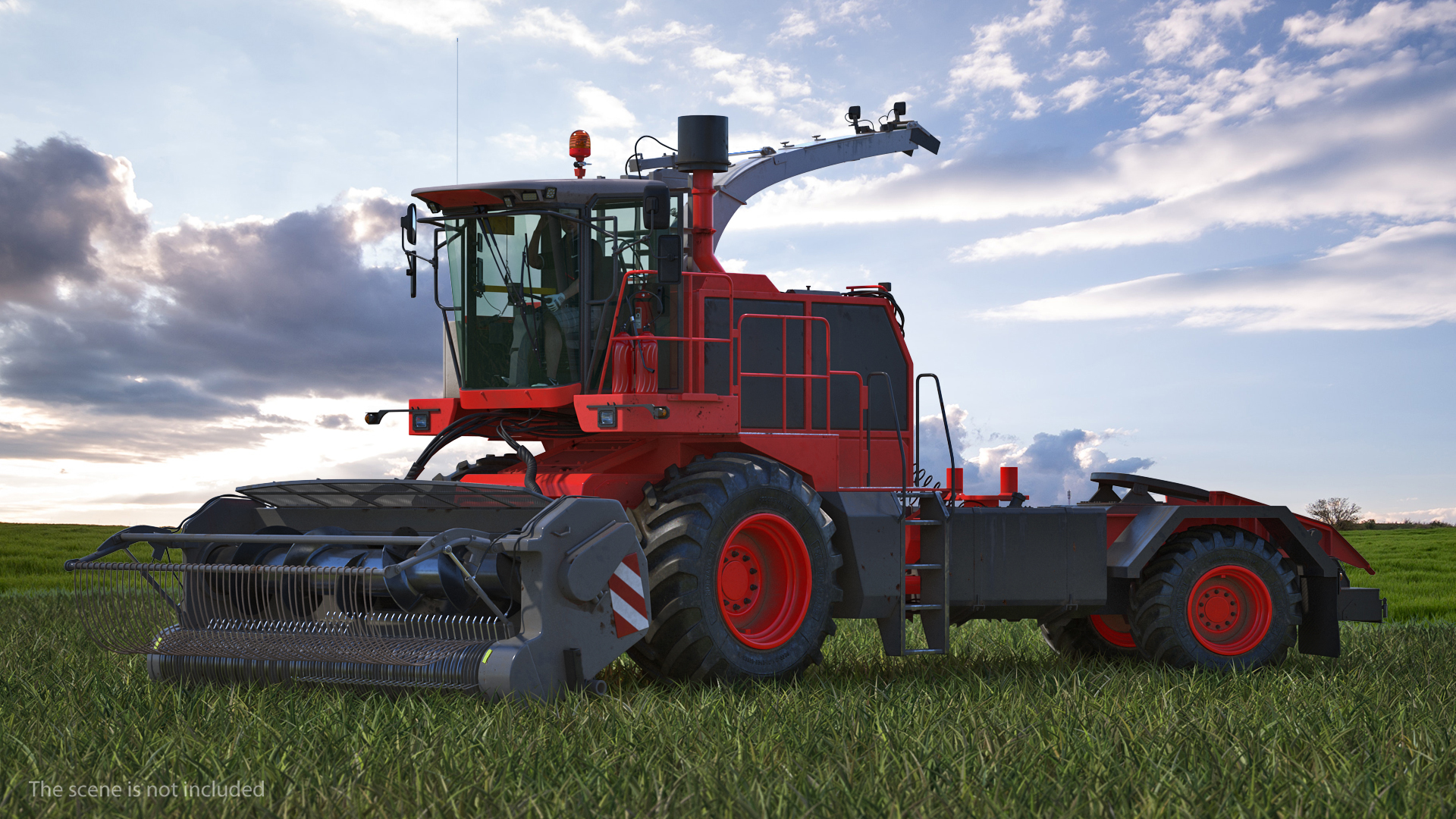 3D Combine Draper Header Rigged model