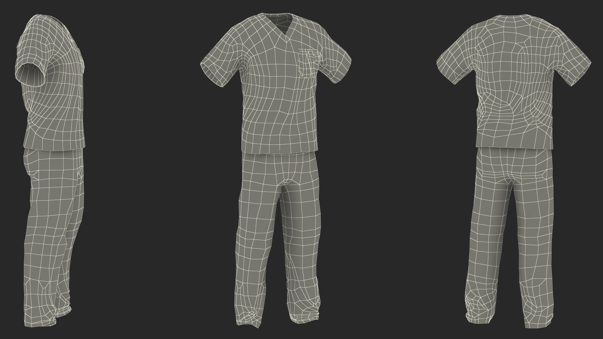 3D model Surgeon Green Scrubs Shirt Blood Stained