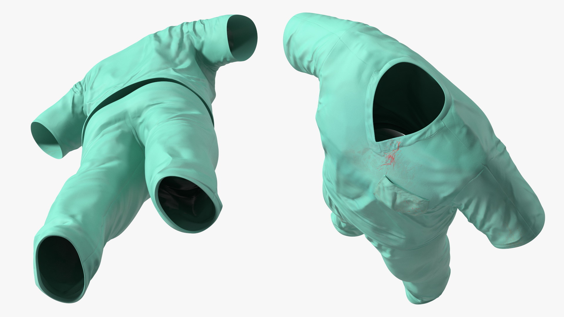 3D model Surgeon Green Scrubs Shirt Blood Stained