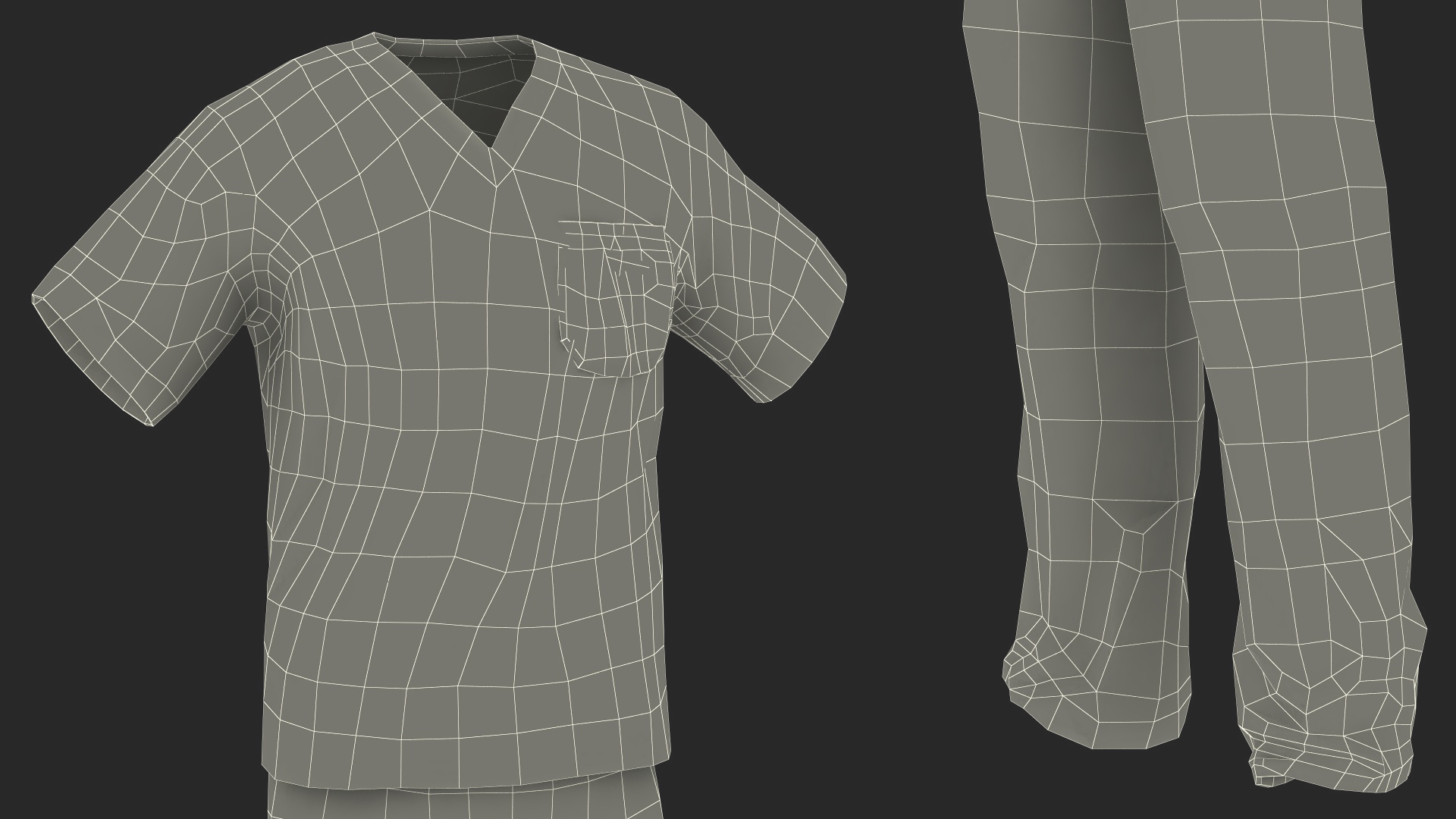 3D model Surgeon Green Scrubs Shirt Blood Stained