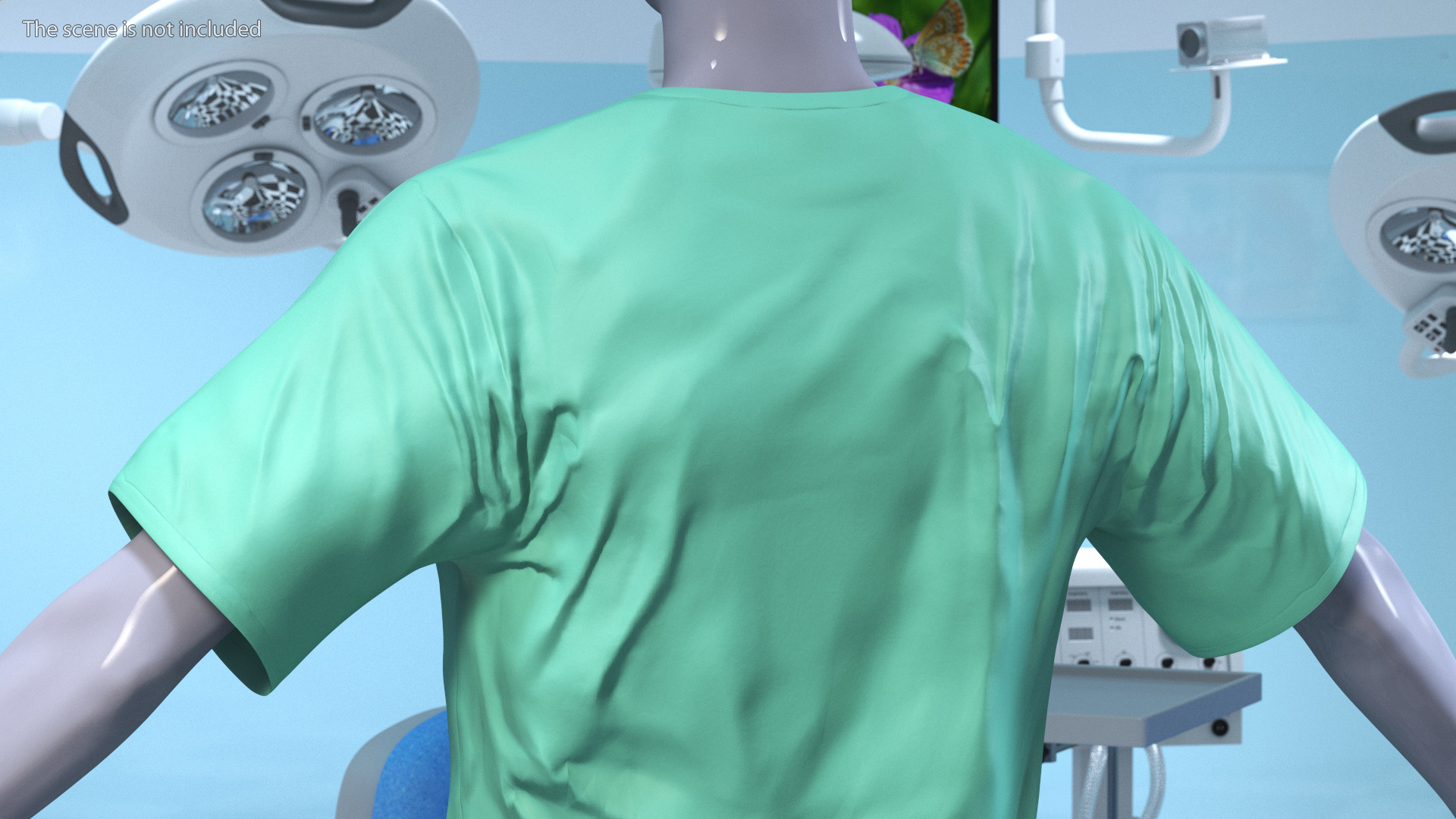 3D model Surgeon Green Scrubs Shirt Blood Stained