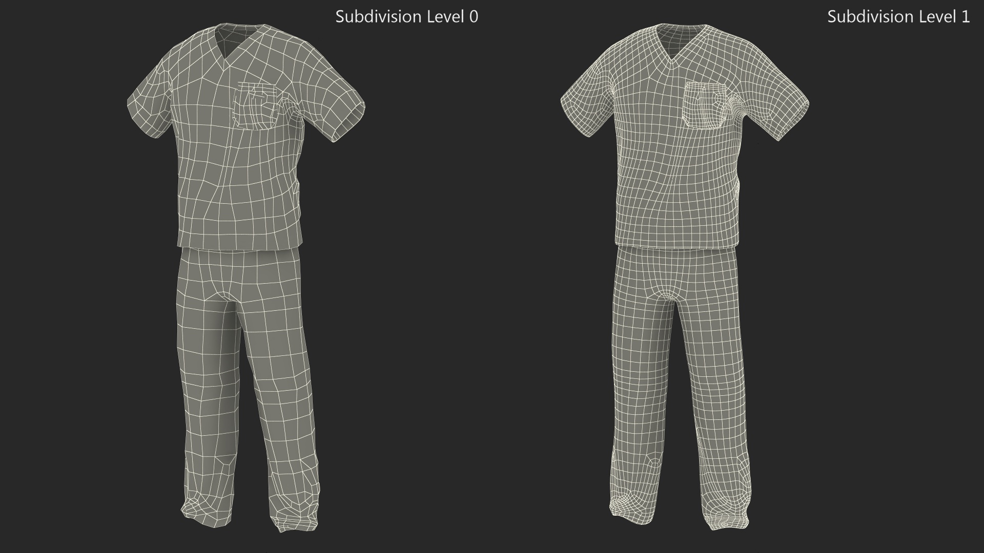 3D model Surgeon Green Scrubs Shirt Blood Stained