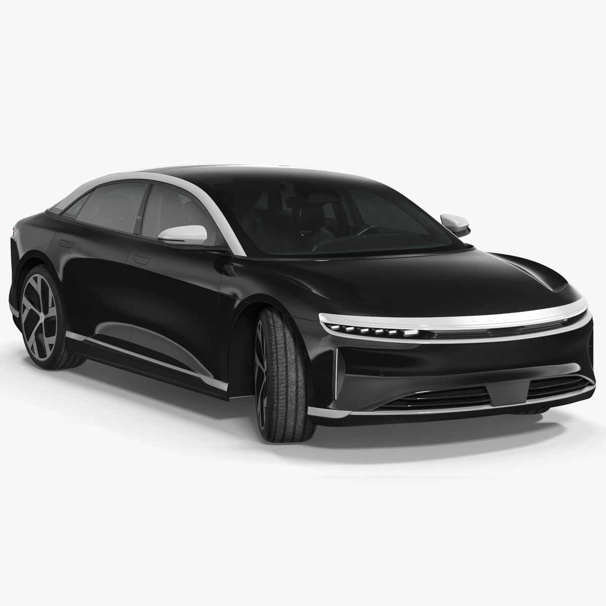 3D Lucid Air Electric Luxury Sedan Black Rigged for Maya model