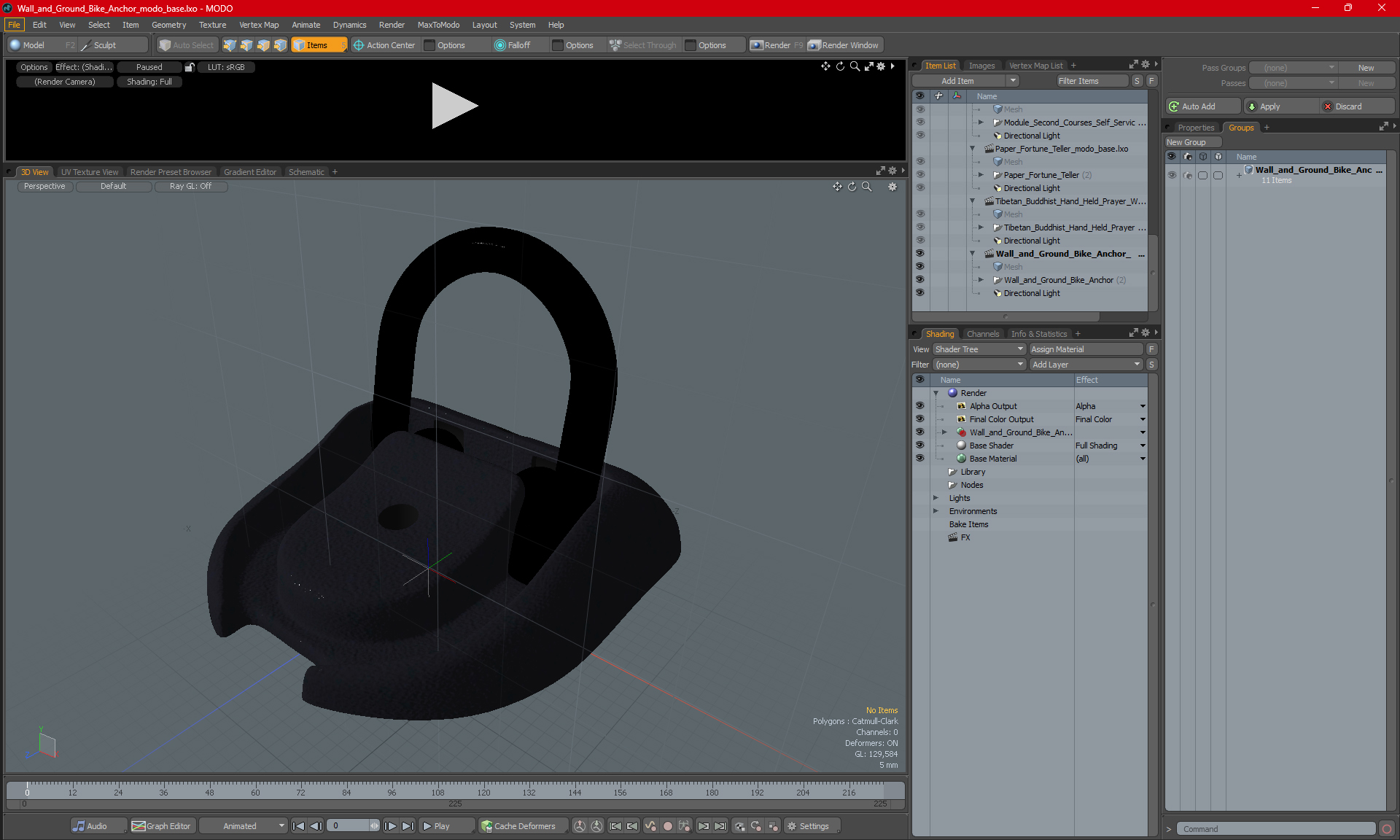 Wall and Ground Bike Anchor 3D