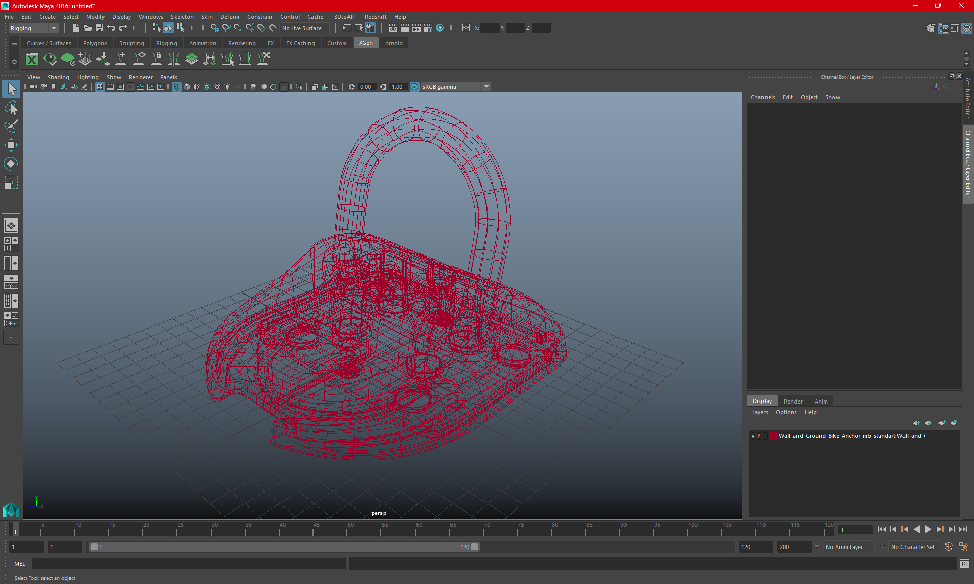 Wall and Ground Bike Anchor 3D