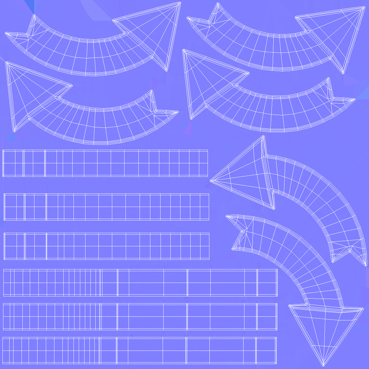 Triple Circular Arrows Symbol 3D model