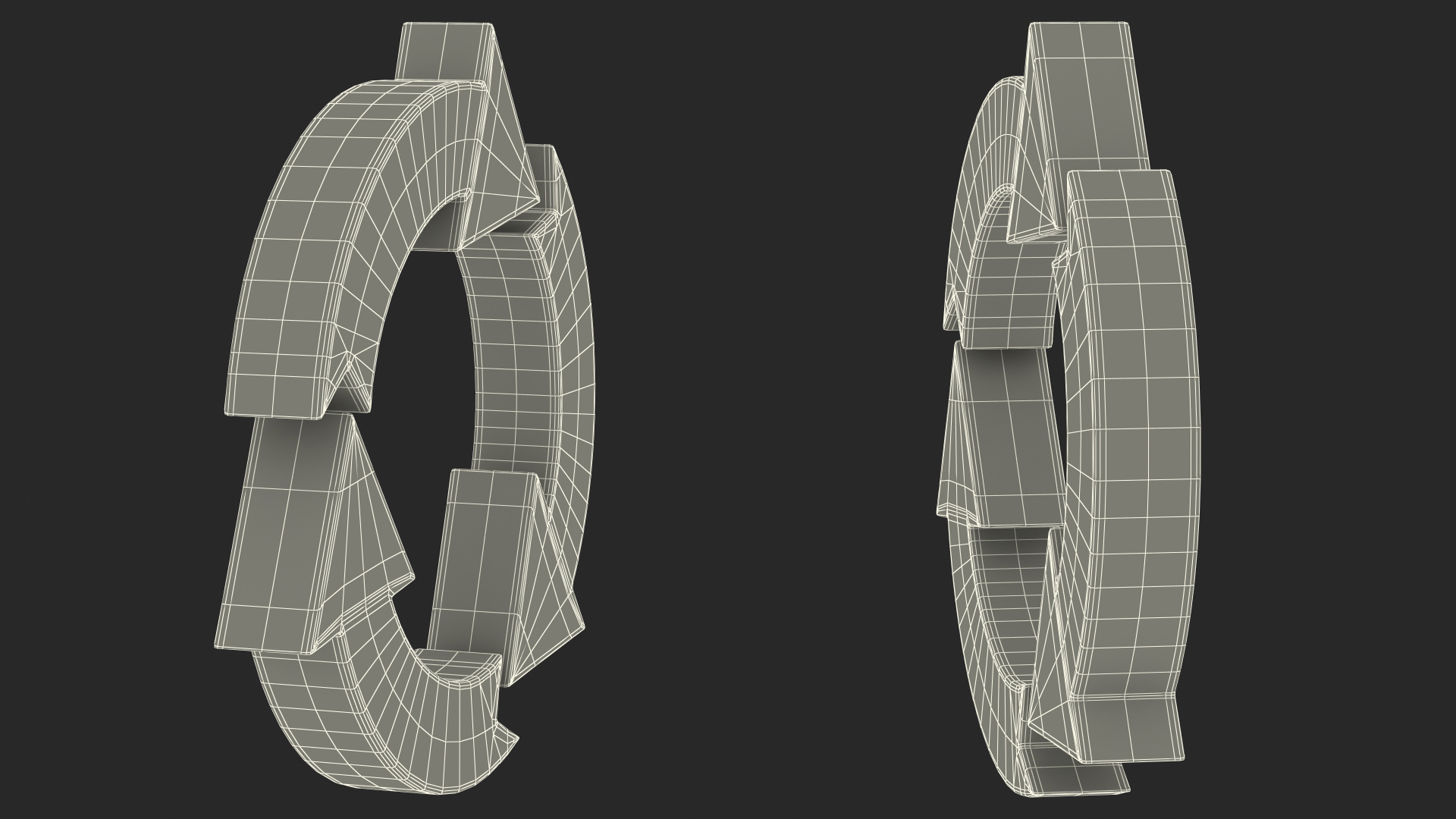 Triple Circular Arrows Symbol 3D model