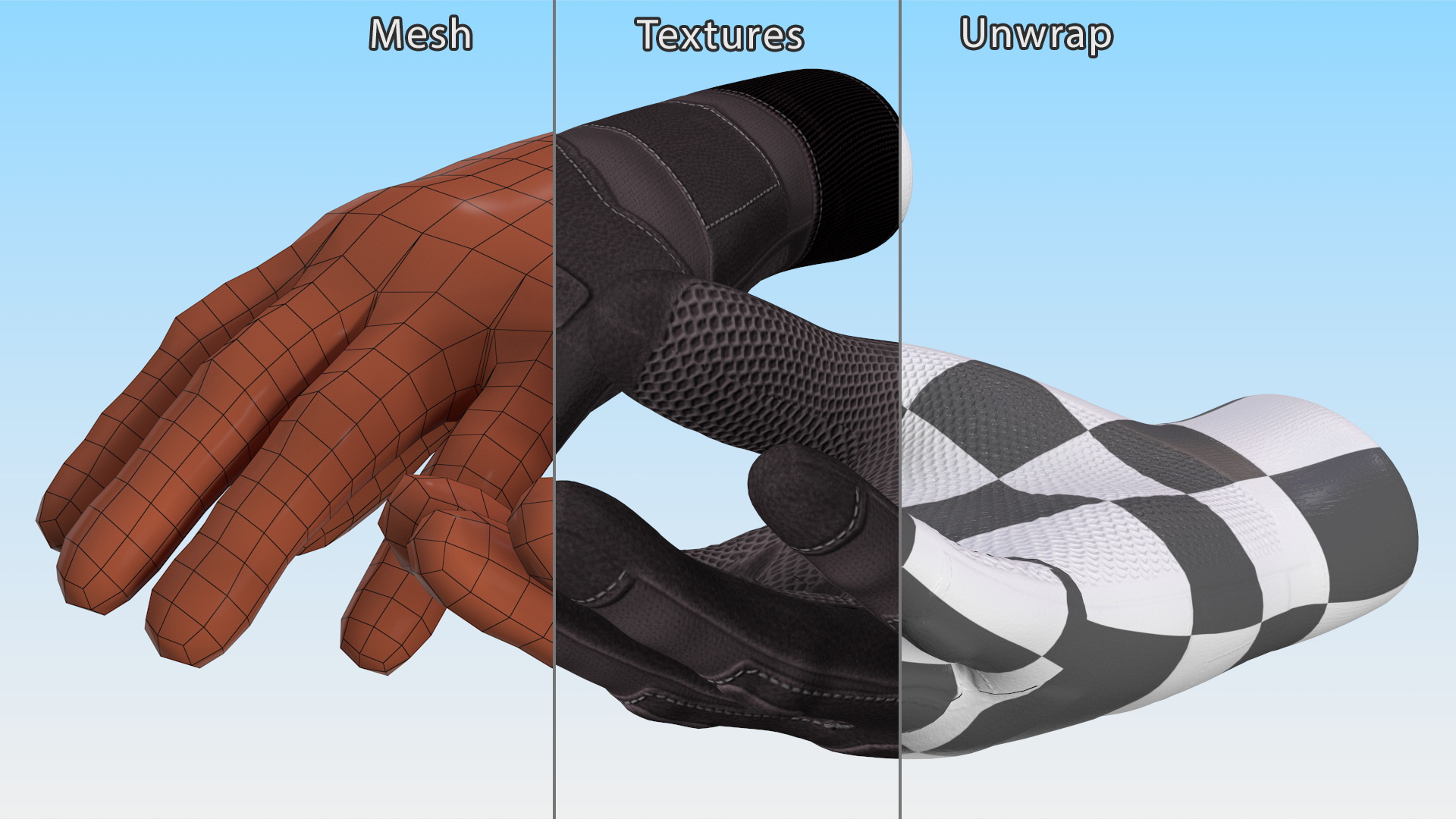 Tactical Military Gloves 3D model