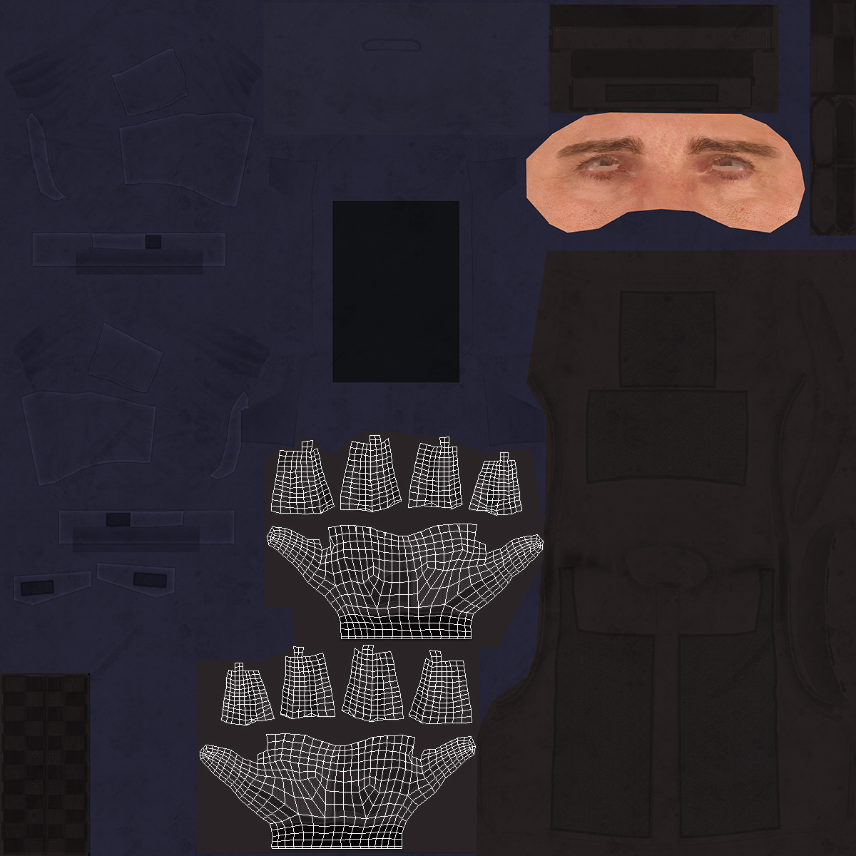 Tactical Military Gloves 3D model
