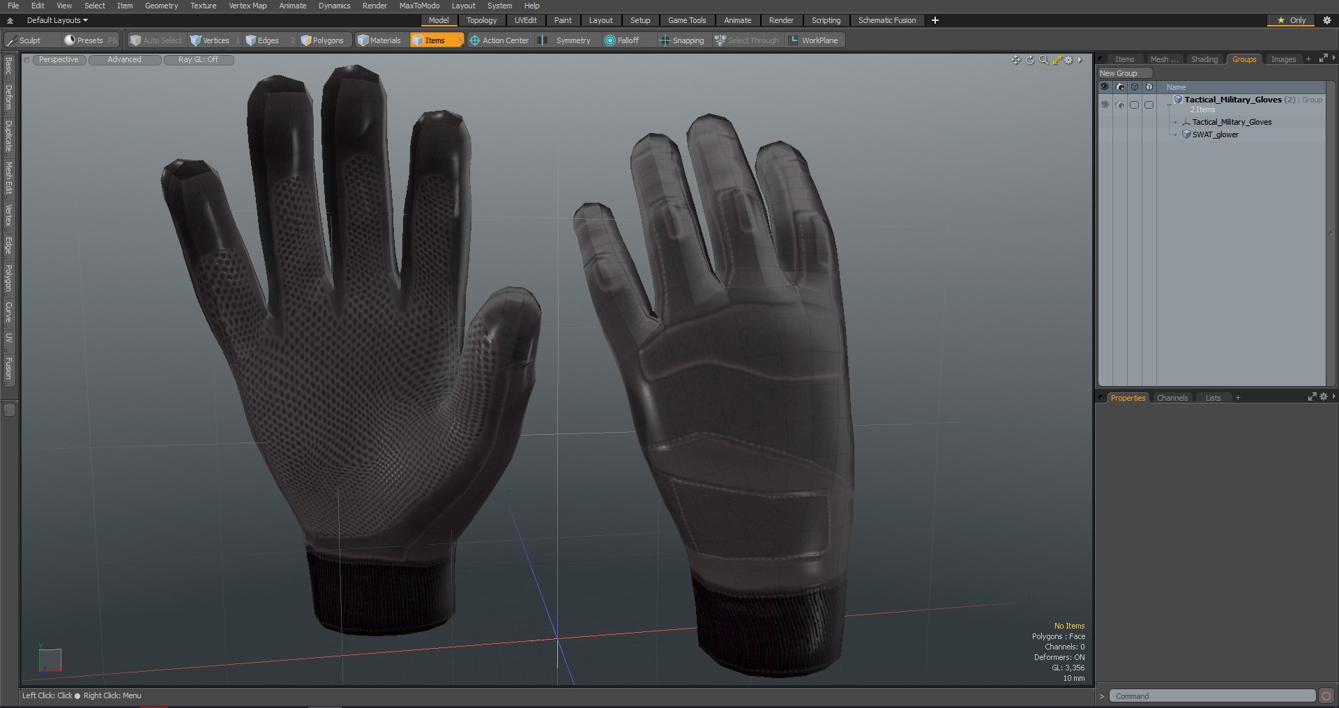 Tactical Military Gloves 3D model