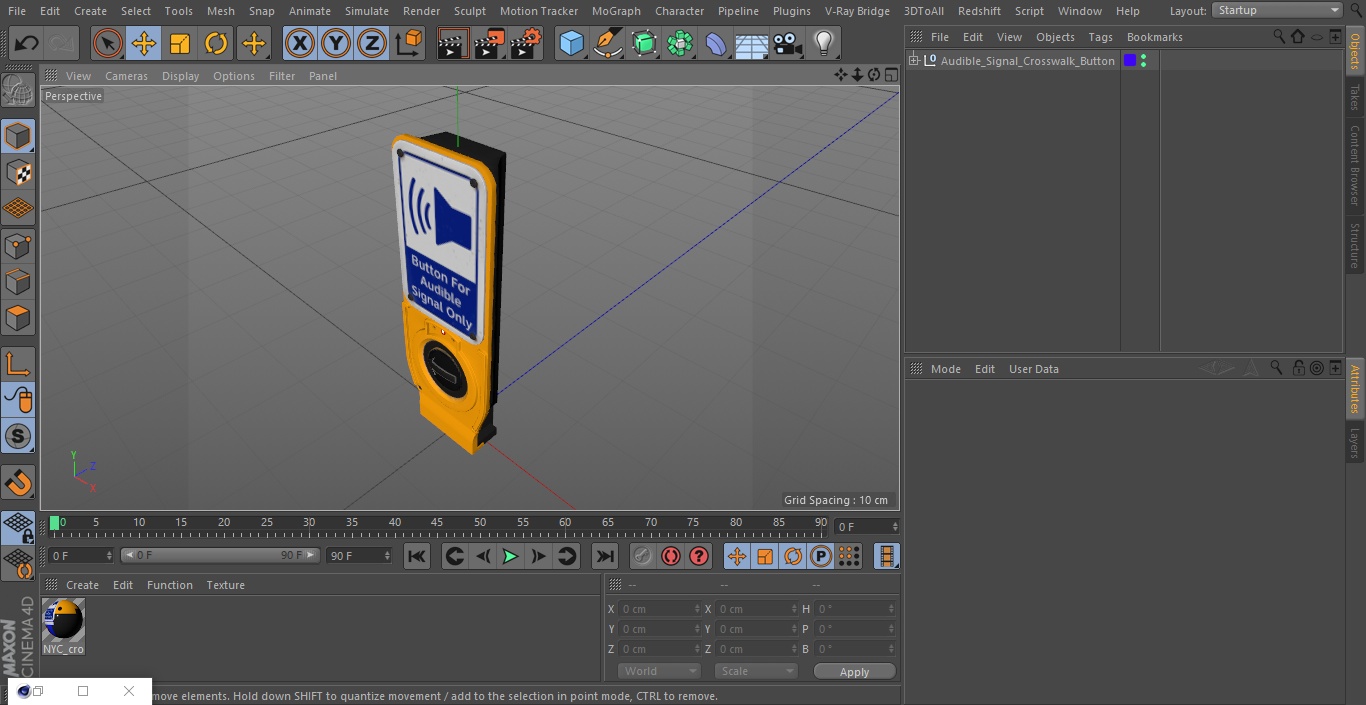 3D Audible Signal Crosswalk Button