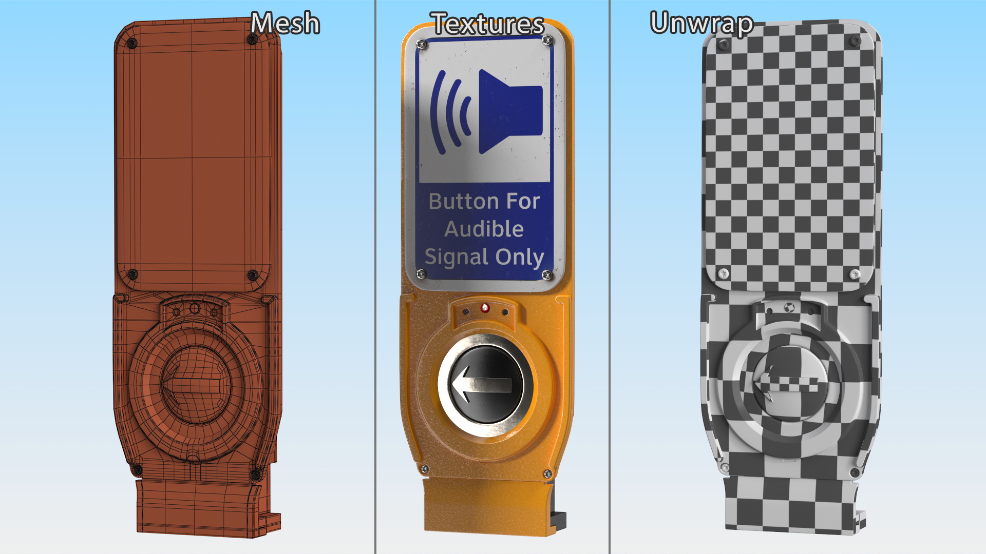 3D Audible Signal Crosswalk Button