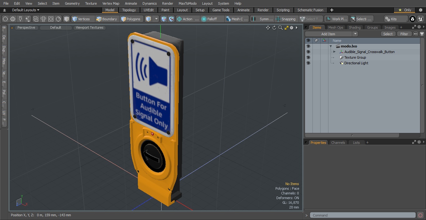 3D Audible Signal Crosswalk Button