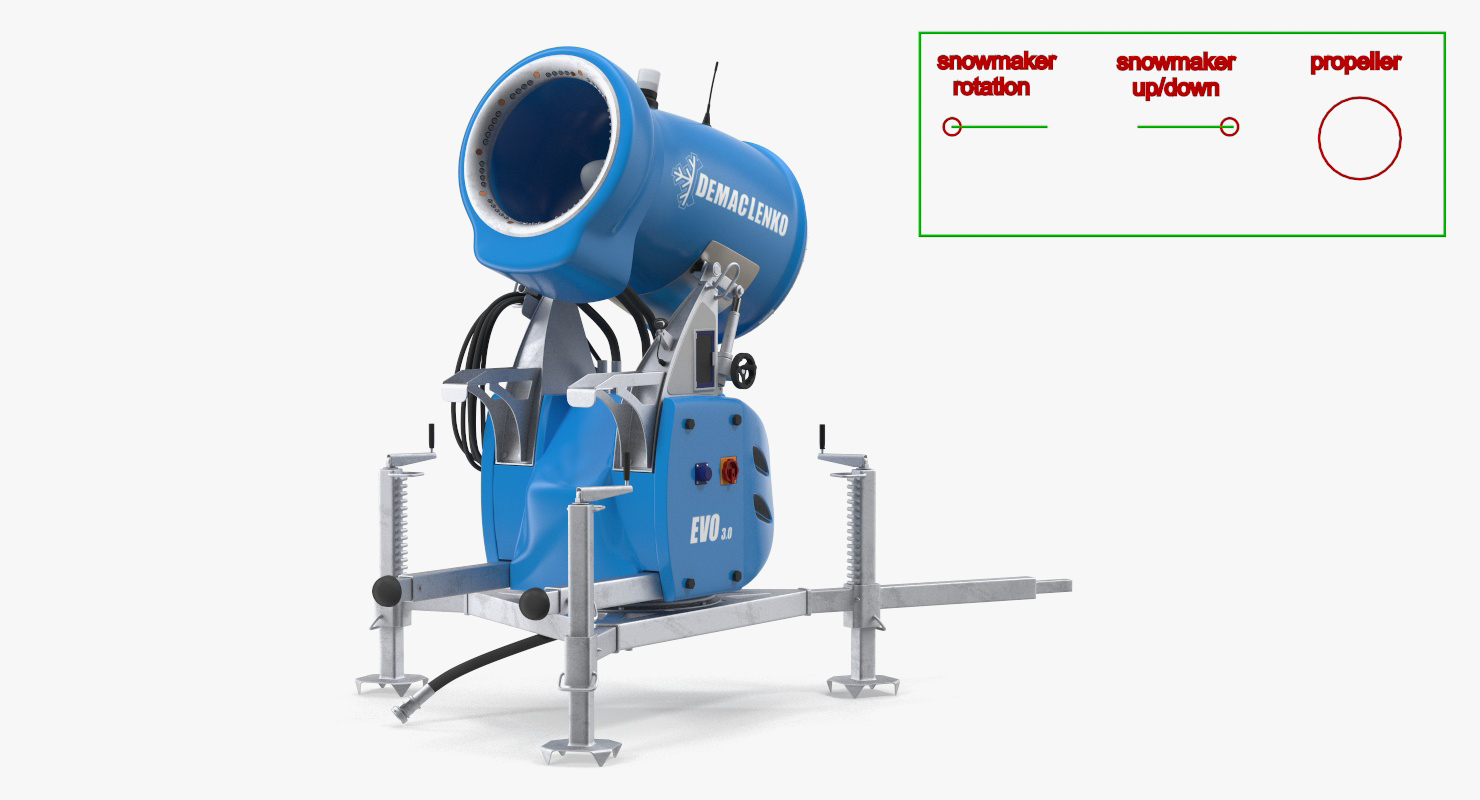 Demaclenko EVO MMK Snow Gun Rigged 3D model
