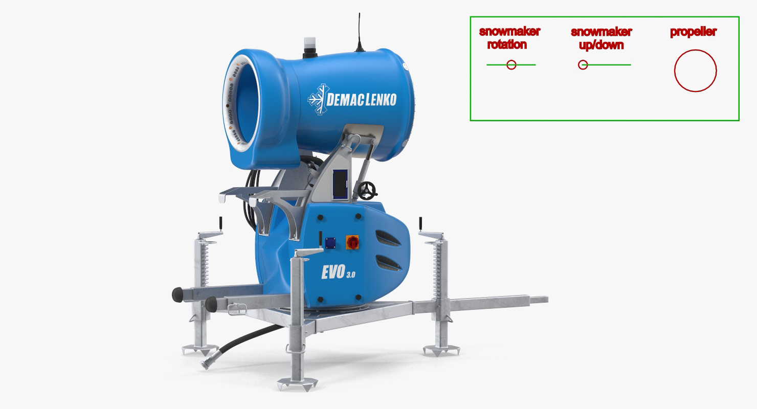 Demaclenko EVO MMK Snow Gun Rigged 3D model
