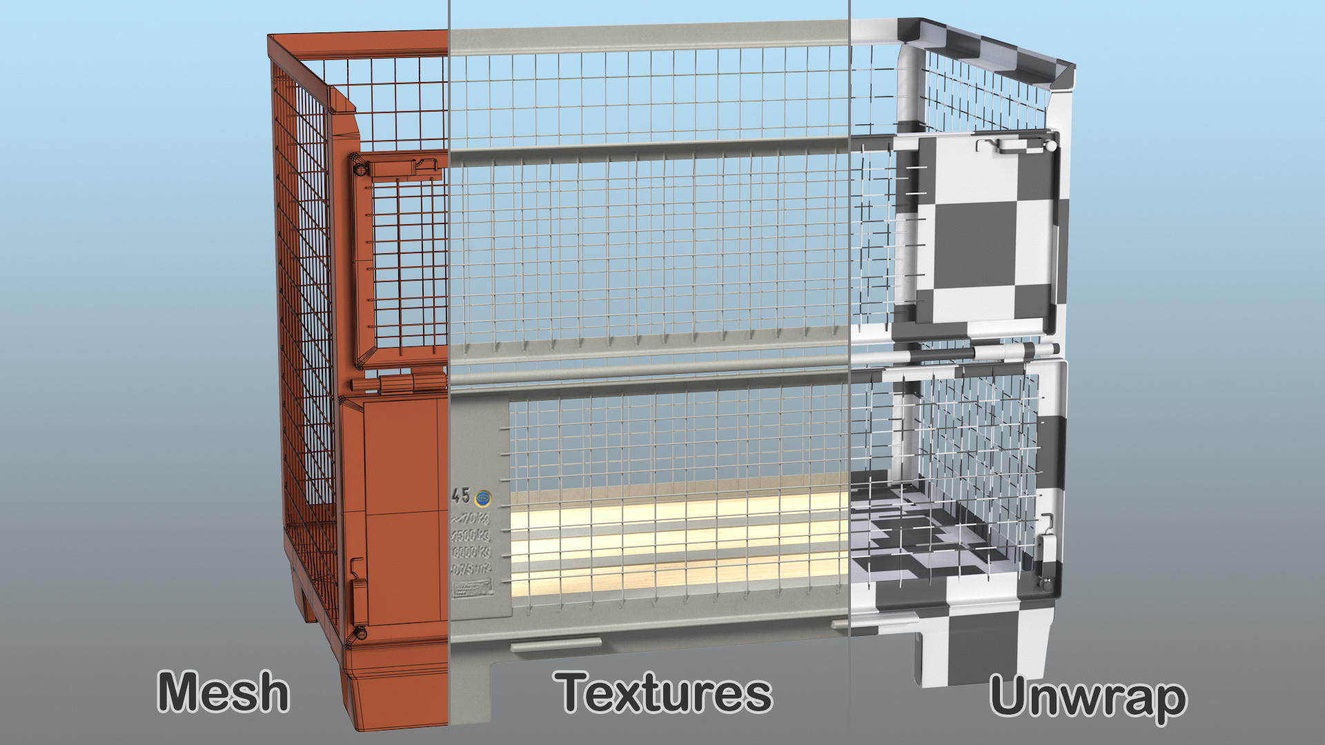 Euro Mesh Pallet Epal Box Pallet 3D
