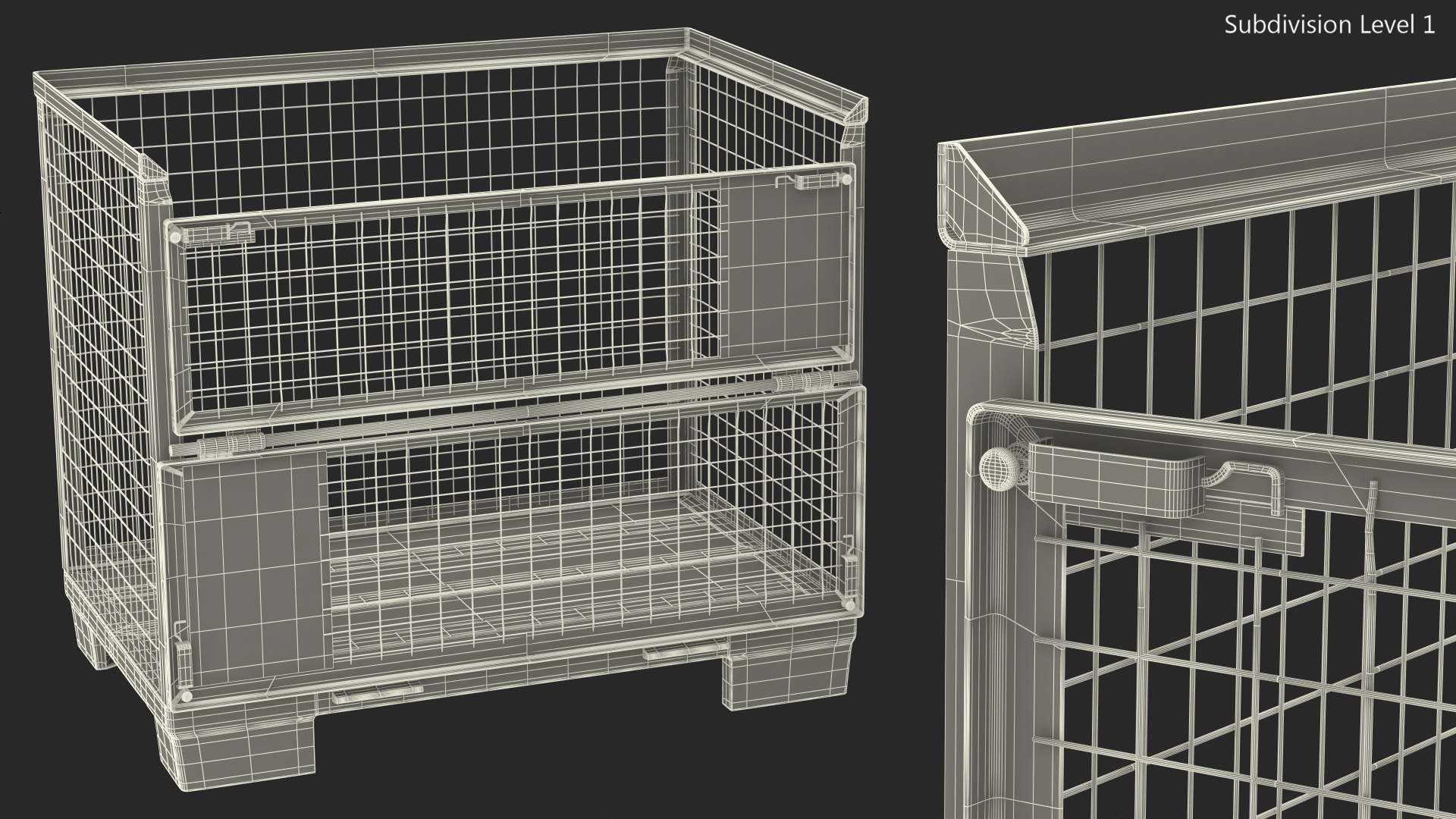 Euro Mesh Pallet Epal Box Pallet 3D