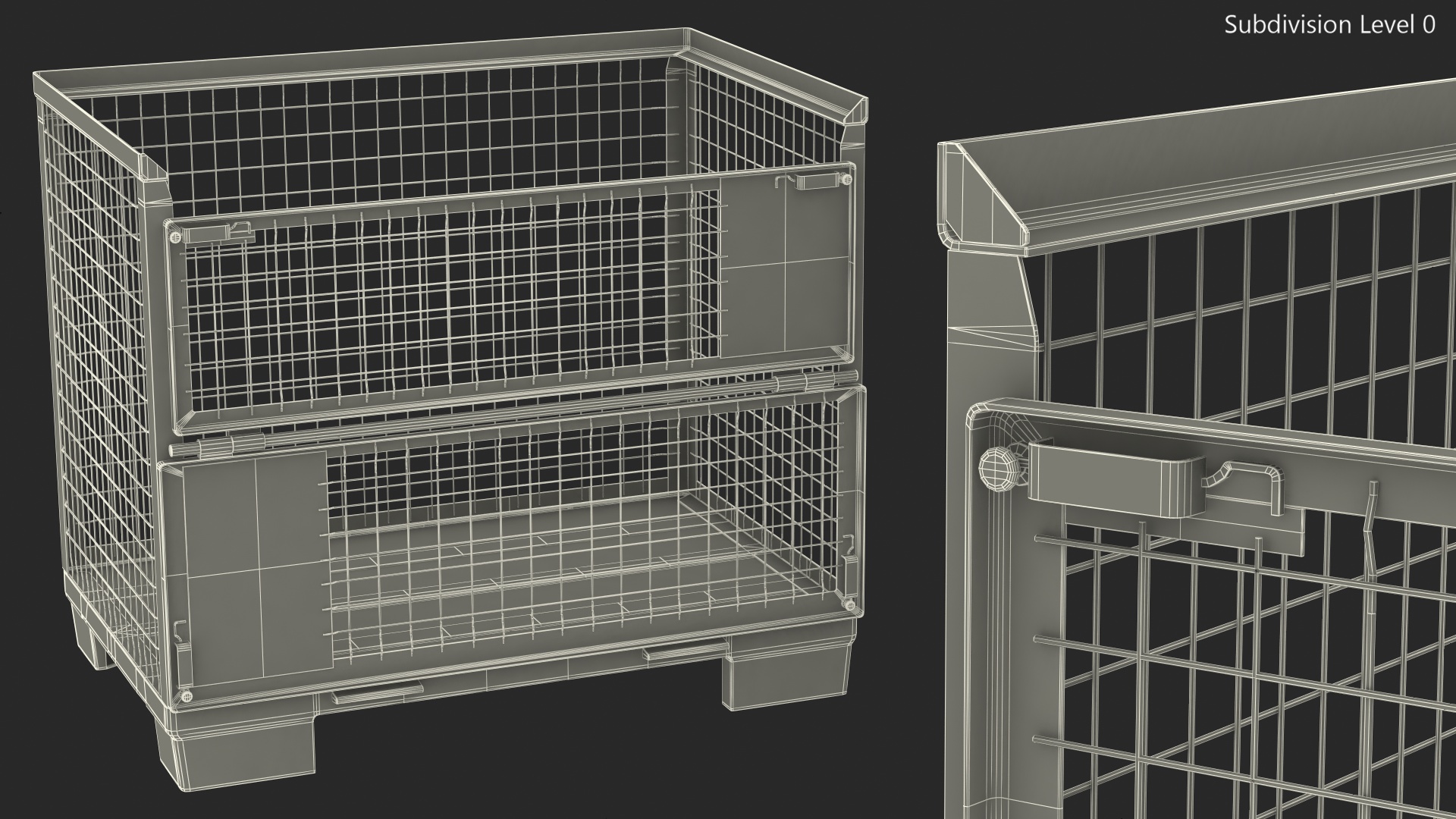 Euro Mesh Pallet Epal Box Pallet 3D