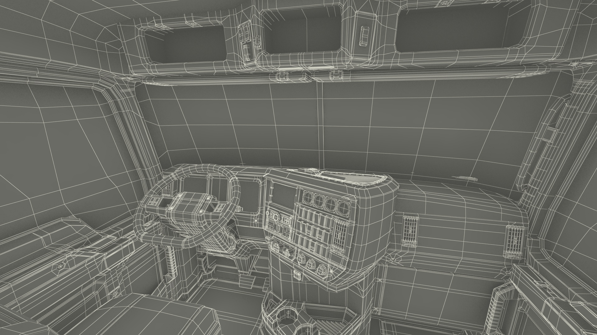 3D 2025 Straight Truck Black Simplified