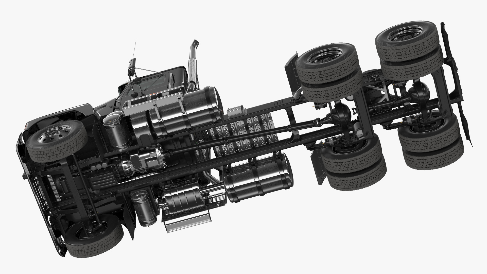 3D 2025 Straight Truck Black Simplified
