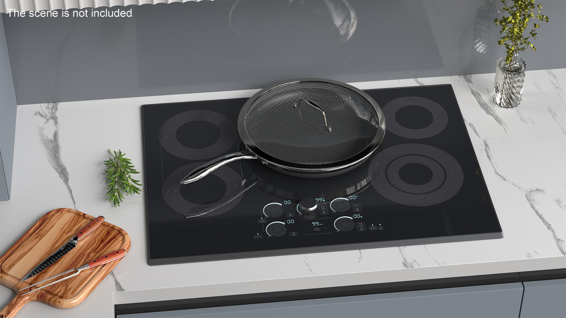 HexClad Hybrid Nonstick Pan with Lid 12-inch 3D model