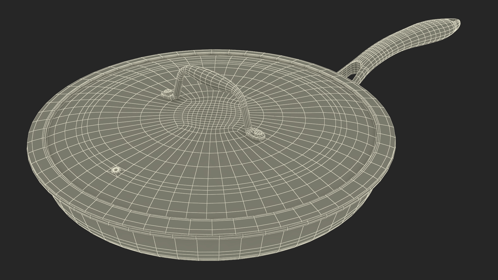 HexClad Hybrid Nonstick Pan with Lid 12-inch 3D model