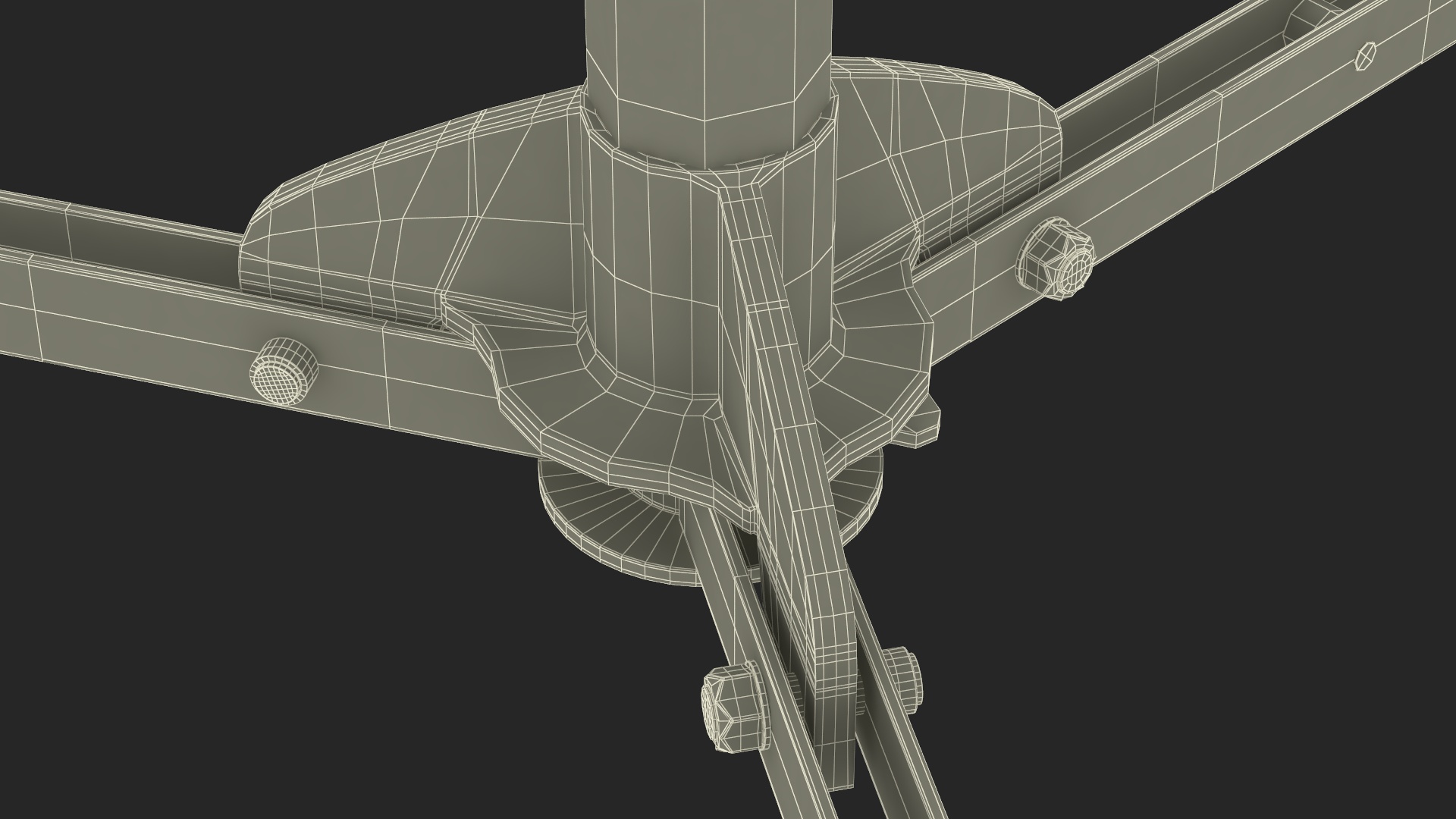 3D Vintage Studio Spotlight on Stand model